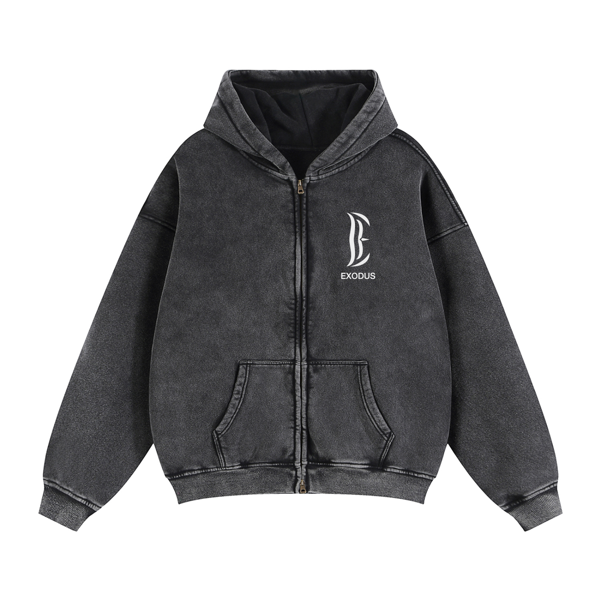 Zip-Through Boxy Fleece Hoodie