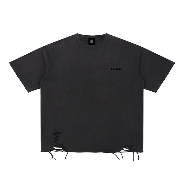 Snow Washed Raw-Hem T-Shirt