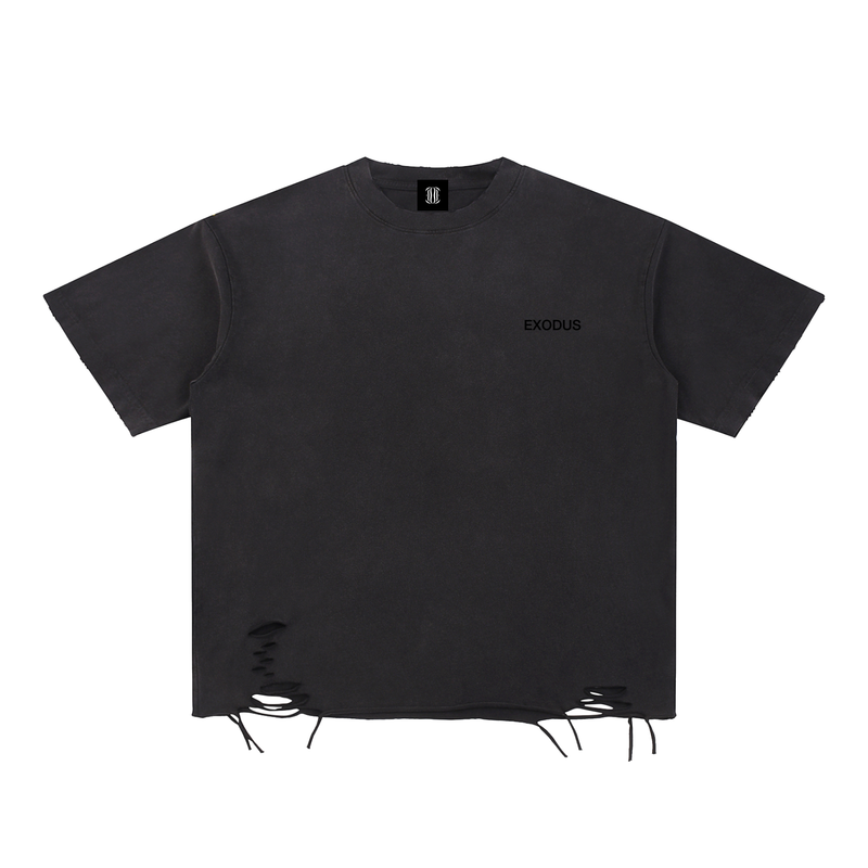 Snow Washed Raw-Hem T-Shirt
