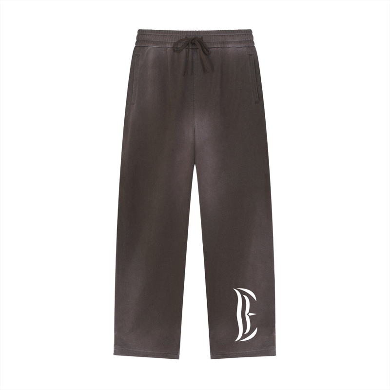 Sun Fade Raw Edge Straight-Leg Sweatpants