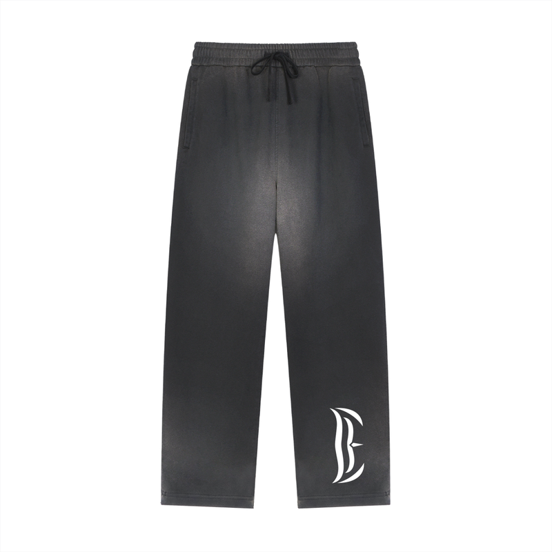 Sun Fade Raw Edge Straight-Leg Sweatpants