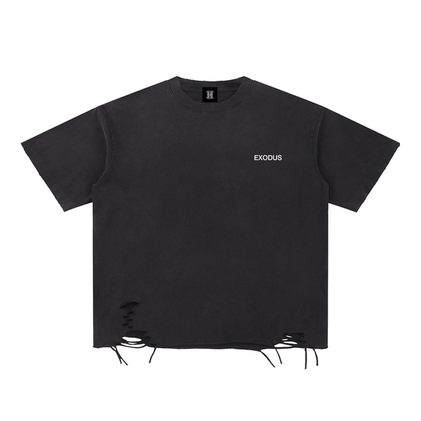 Snow Washed Raw-Hem T-Shirt