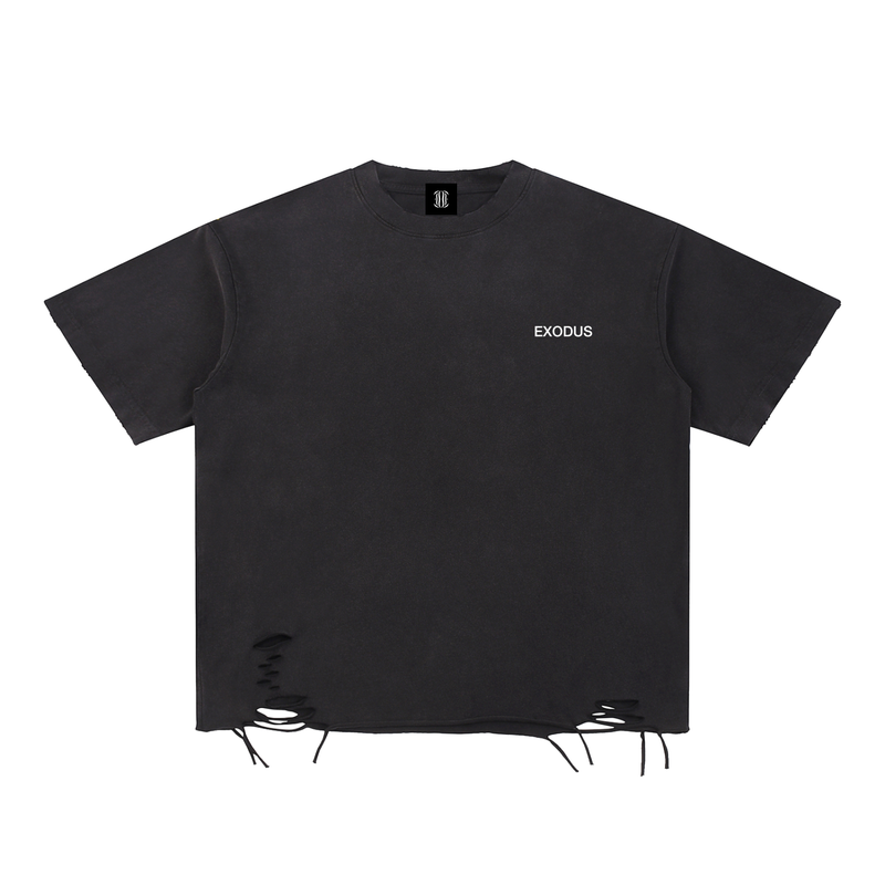 Snow Washed Raw-Hem T-Shirt