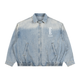 Unisex Vintage Wash Full-Zip Denim Jacket