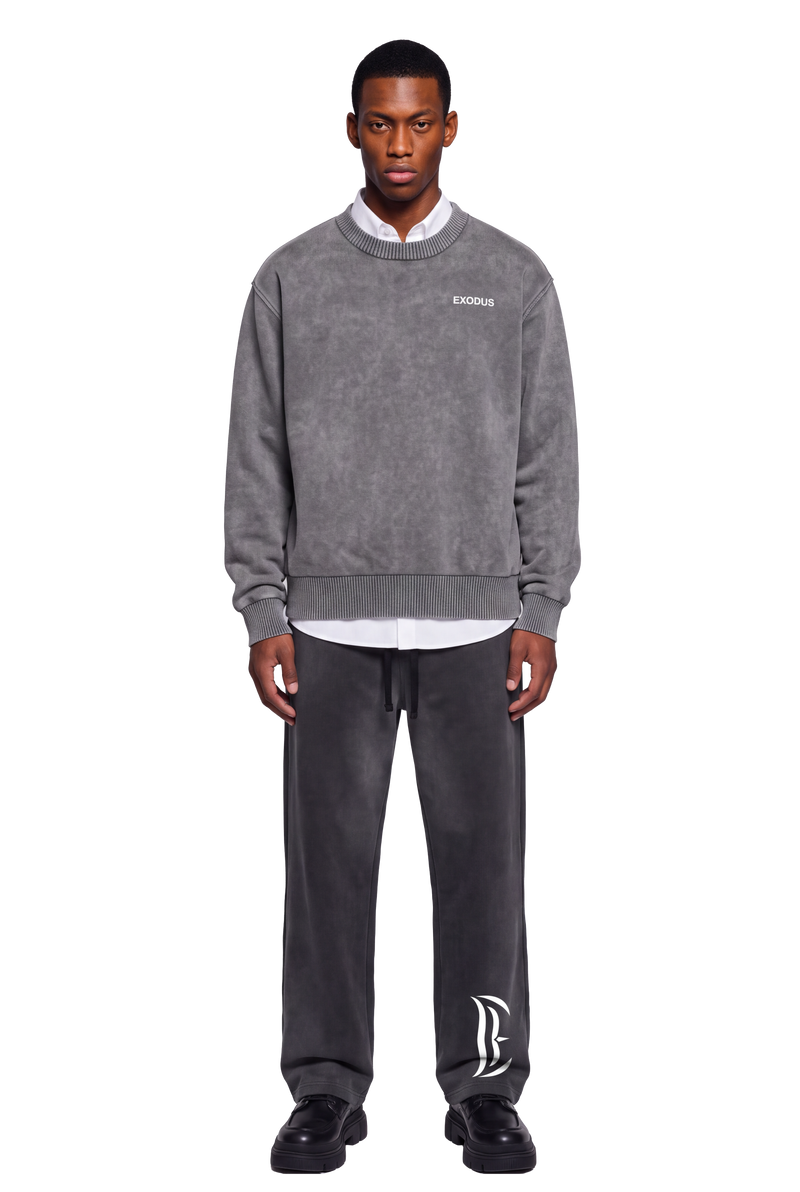 Sun Fade Raw Edge Straight-Leg Sweatpants
