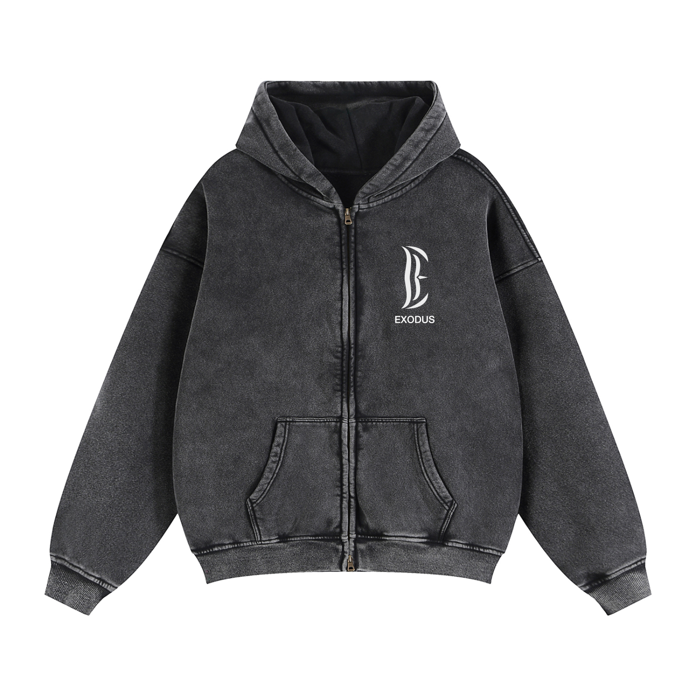 Zip-Through Boxy Fleece Hoodie