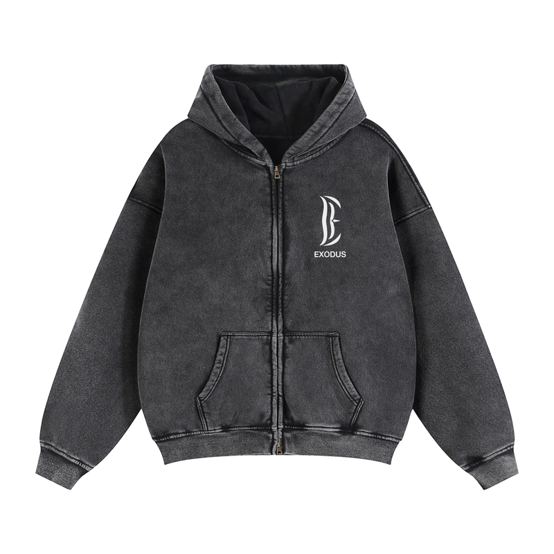 Zip-Through Boxy Fleece Hoodie