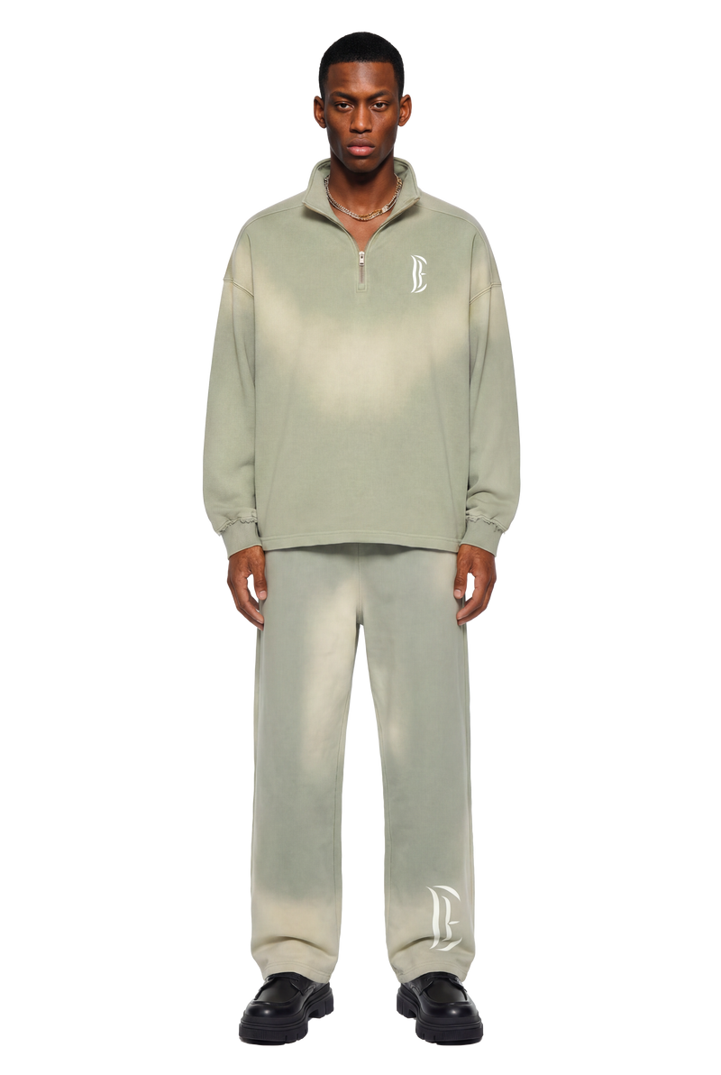 Sun Fade Raw Edge Straight-Leg Sweatpants