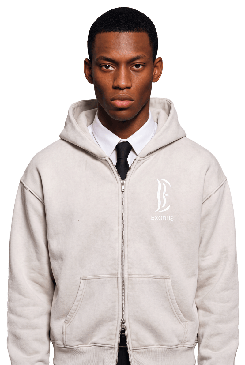 Zip-Through Boxy Fleece Hoodie