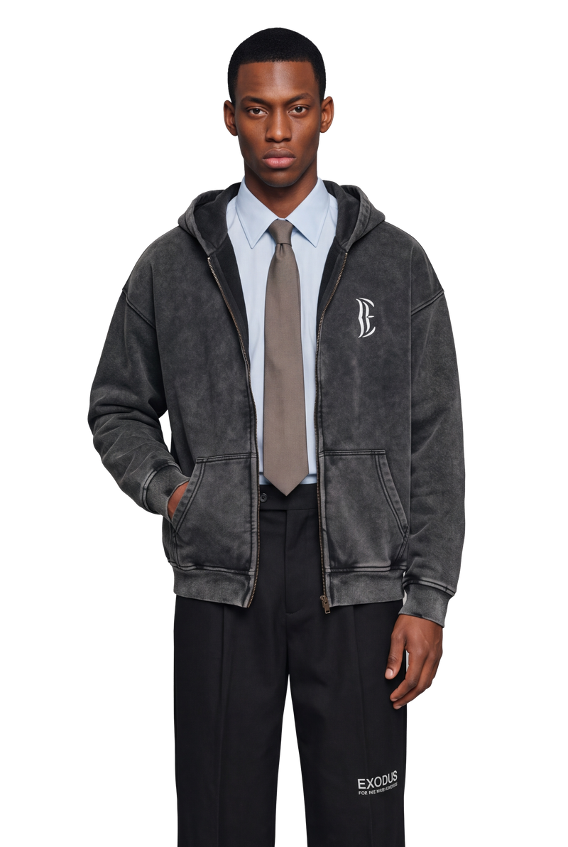 Zip-Through Boxy Fleece Hoodie