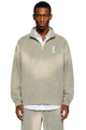 Sun Fade Raw Edge Quarter-Zip Sweatshirt