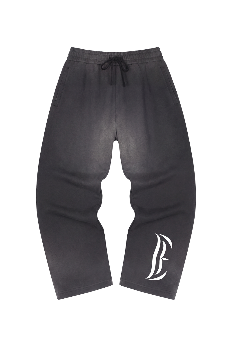 Sun Fade Raw Edge Straight-Leg Sweatpants